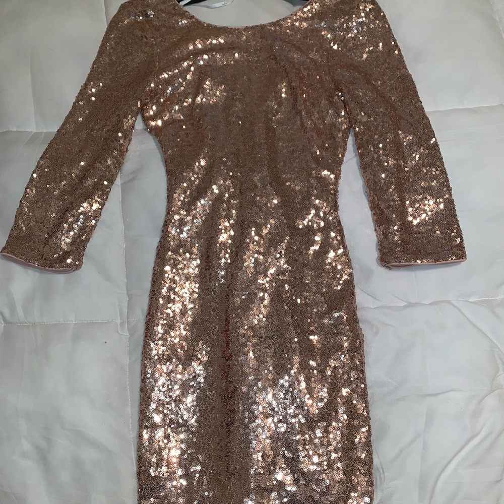 Lulu’s rose gold formal/party dress
